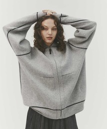 【CASHMERE CASHMERE/カシミヤカシミヤ】CASHMERE REVERSIBLE ZIP UP HOODIE/カシミヤリバーシブルジップアップフーディ/ニット/パーカー