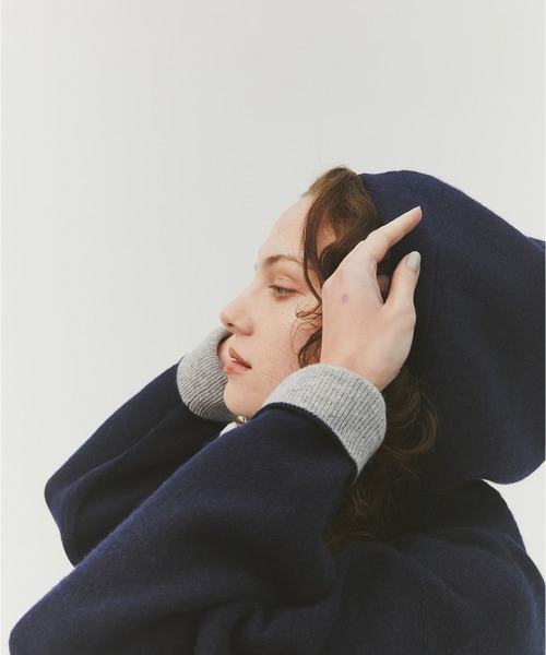 CASHMERE CASHMERE(カシミヤカシミヤ)の「【CASHMERE CASHMERE/カシミヤカシミヤ】CASHMERE REVERSIBLE ZIP UP HOODIE/カシミヤリバーシブルジップアップフーディ/ニット/パーカー(パーカー・レディース・ダークグリーン/ブラック/ダークネイビー/モカ/ダークグレー・40)」の13枚目の写真