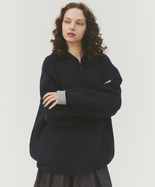 CASHMERE CASHMERE/カシミヤカシミヤ】CASHMERE REVERSIBLE ZIP UP