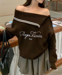 オフショル ニット オフショルダー」に該当するブラウン/茶色系の