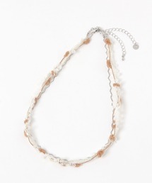 毛糸ミックスネックレス