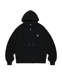 WOOALONG | (起毛)Signatureフードジップアップ - ブラック(パーカー)