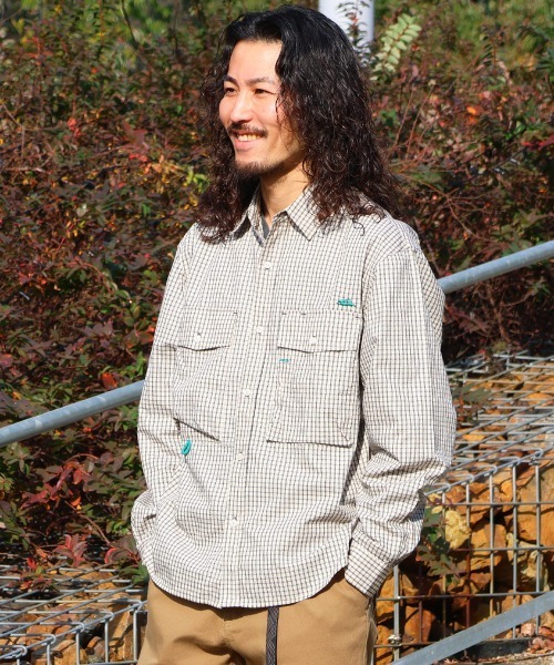 KRIFF MAYER（クリフメイヤー）の「シアサッカーチェックドアシャツ（シャツ/ブラウス・メンズ・サックスブルー/ネイビー/アイボリー・X-LARGE/LARGE/MEDIUM）」の2枚目の写真
