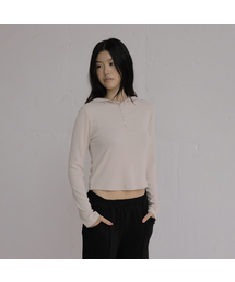 D. BASIC RIBBED HOOD LONG TEE - 3 COLOR