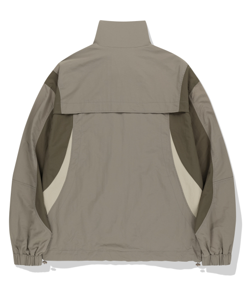 セール】444 Logo Color Block Nylon Windbreaker Jacket - Beige
