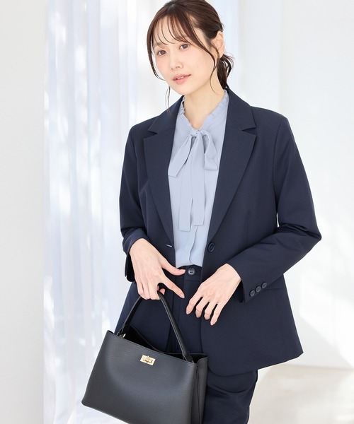 Honeys（ハニーズ）の「スタンドフリルボウタイブラウス（シャツ/ブラウス・レディース・ホワイト/ライトグレー/サックスブルー/ブラック・L/LL/M/3L/S）」の14枚目の写真
