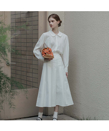 Noosa Pleats Cotton Skirt _ White