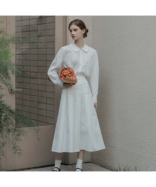 MAYVERU(メイバーユー)の「Noosa Pleats Cotton Skirt _ White(スカート・レディース・その他・SMALL/MEDIUM)」の1枚目の写真