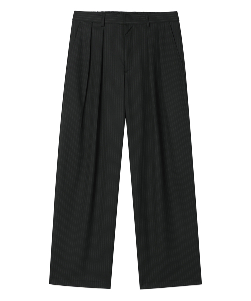 PRAIRIE(KR)(プレーリー)の「ツーピンタックピンストライプワイドスラックス(ブラック)(スラックス・メンズ・ブラック・SMALL/MEDIUM/LARGE)」の5枚目の写真