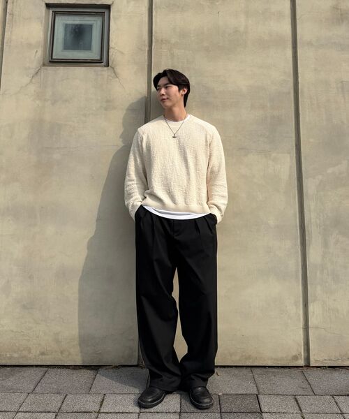 PRAIRIE(KR)(プレーリー)の「ツーピンタックピンストライプワイドスラックス(ブラック)(スラックス・メンズ・ブラック・SMALL/MEDIUM/LARGE)」の9枚目の写真