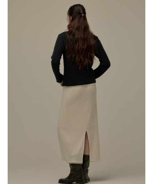 BEMUSE MANSION(ビミューズマンション)の「Half neck wool knit top - Navy(ニット/セーター・レディース・ネイビー・FREE)」の3枚目の写真