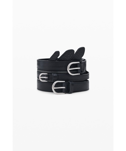 Desigual（デシグアル）の「トリプルファジンレザースタジオベルト（ベルト・レディース・ブラック・S/L/M）」の2枚目の写真
