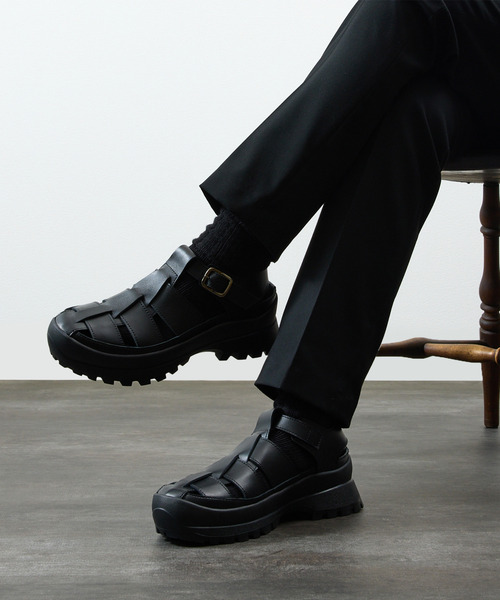 PADRONE(パドローネ)の「PADRONE パドローネ / GURRKHA SHOES with #884C Vibram ビブラムソールレザーグルカシューズ / PU8840-2010(スニーカー・メンズ・ブラック・40/41/42/43)」の2枚目の写真
