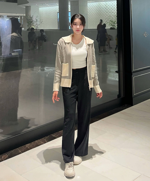 BLOND9(ブロンドナイン)の「ショールカラーコレクションニットジップアップ_グレー(ニット/セーター・レディース・その他・SMALL/MEDIUM)」の3枚目の写真