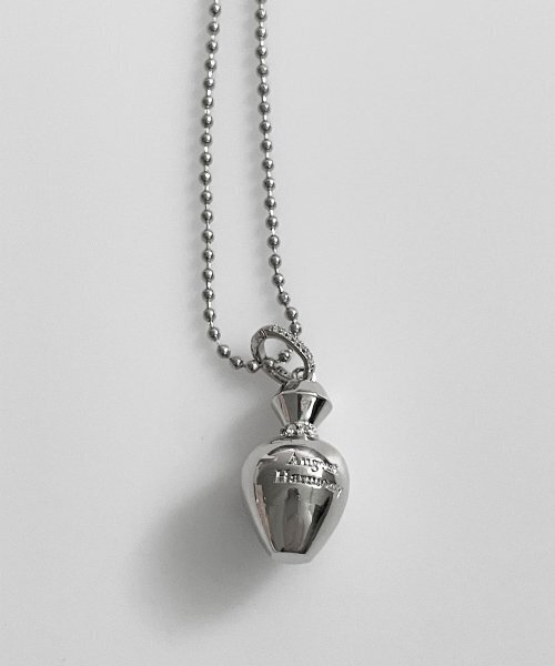 Vintage Perfume bottle Necklace - Silver
