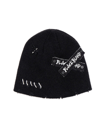BLACK BLOND（ブラック ブロンド）の「ビビディ ハンドステッチグラフィティロゴビーニー（ブラック）（ニットキャップ/ビーニー）」