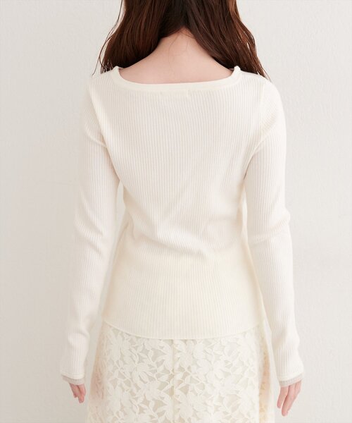 natural couture(ナチュラルクチュール)の「レイヤードニットプルオーバー(ニット/セーター・レディース・オフホワイト/ネイビー/ミント/サックスブルー・FREE)」の11枚目の写真