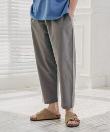PAPERBOY（ペーパーボーイ）の「リネン9部クロップパンツ-カーキブラウン（その他パンツ）」