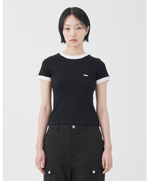 FDR（エフディーアール）の「Essential Ringer Short sleeve Black / White（Tシャツ/カットソー）」