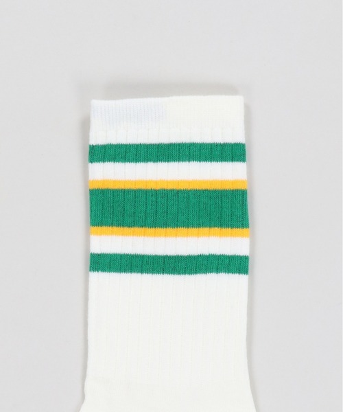 SPINNS（スピンズ）の「ラインソックス/クルー丈（ソックス/靴下・メンズ・ホワイト×グリーン/ホワイト×ブラック/ブラック×グリーン・ONESIZE）」の6枚目の写真