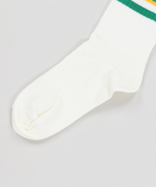 SPINNS（スピンズ）の「ラインソックス/クルー丈（ソックス/靴下・メンズ・ホワイト×グリーン/ホワイト×ブラック/ブラック×グリーン・ONESIZE）」の7枚目の写真