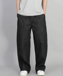 SAINTCREW（セントクルー）の「フロントカッティングディテールEXワイドパンツCDE-371デニムブラック（デニムパンツ）」