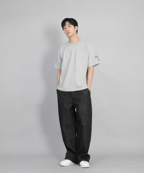 SAINTCREW(セントクルー)の「フロントカッティングディテールEXワイドパンツCDE-371デニムブラック(デニムパンツ・メンズ・その他・MEDIUM/LARGE/X-LARGE)」の4枚目の写真