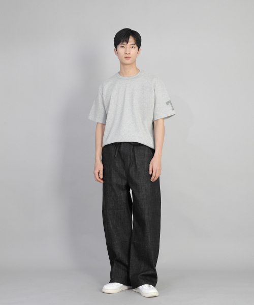 SAINTCREW(セントクルー)の「フロントカッティングディテールEXワイドパンツCDE-371デニムブラック(デニムパンツ・メンズ・その他・MEDIUM/LARGE/X-LARGE)」の5枚目の写真