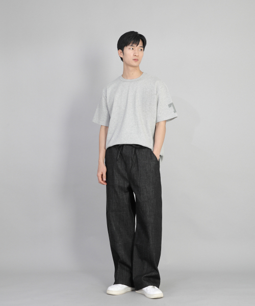 SAINTCREW(セントクルー)の「フロントカッティングディテールEXワイドパンツCDE-371デニムブラック(デニムパンツ・メンズ・その他・MEDIUM/LARGE/X-LARGE)」の6枚目の写真