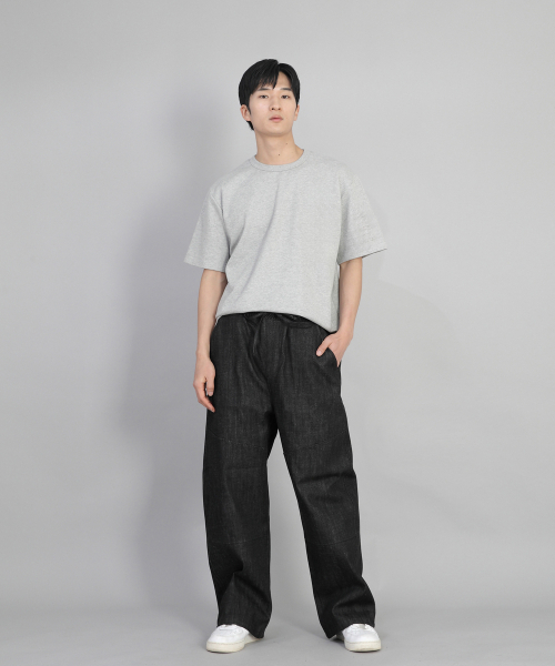 SAINTCREW(セントクルー)の「フロントカッティングディテールEXワイドパンツCDE-371デニムブラック(デニムパンツ・メンズ・その他・MEDIUM/LARGE/X-LARGE)」の9枚目の写真