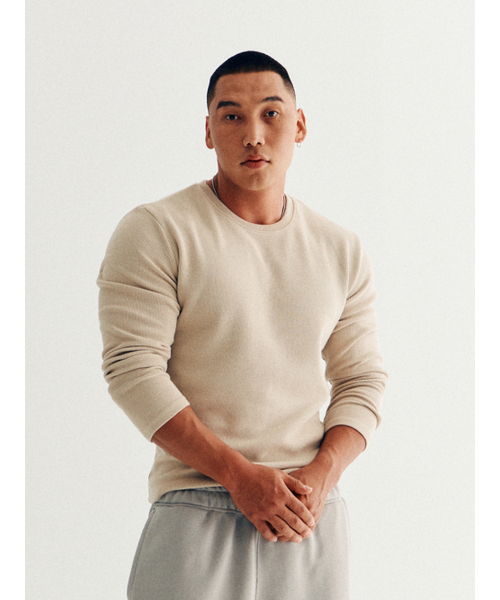 GOZER（ゴーザー）の「SAKA LONG SLEEVES_BEIGE（Tシャツ/カットソー・メンズ・ベージュ・MEDIUM/LARGE/X-LARGE/XX-LARGE）」の4枚目の写真