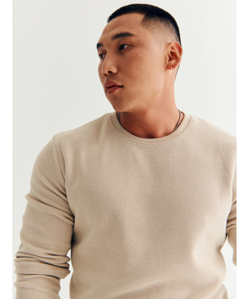GOZER（ゴーザー）の「SAKA LONG SLEEVES_BEIGE（Tシャツ/カットソー・メンズ・ベージュ・MEDIUM/LARGE/X-LARGE/XX-LARGE）」の5枚目の写真