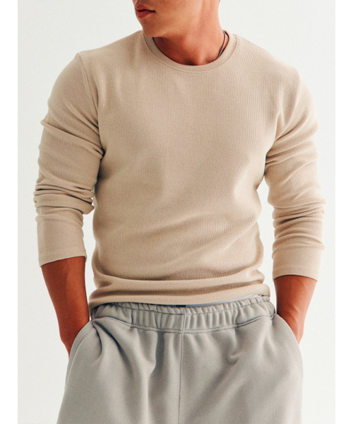 GOZER（ゴーザー）の「SAKA LONG SLEEVES_BEIGE（Tシャツ/カットソー・メンズ・ベージュ・MEDIUM/LARGE/X-LARGE/XX-LARGE）」の6枚目の写真