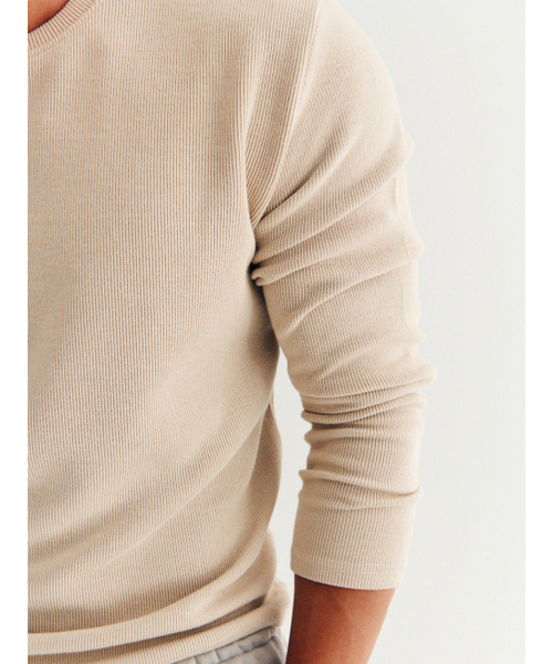 GOZER（ゴーザー）の「SAKA LONG SLEEVES_BEIGE（Tシャツ/カットソー・メンズ・ベージュ・MEDIUM/LARGE/X-LARGE/XX-LARGE）」の7枚目の写真