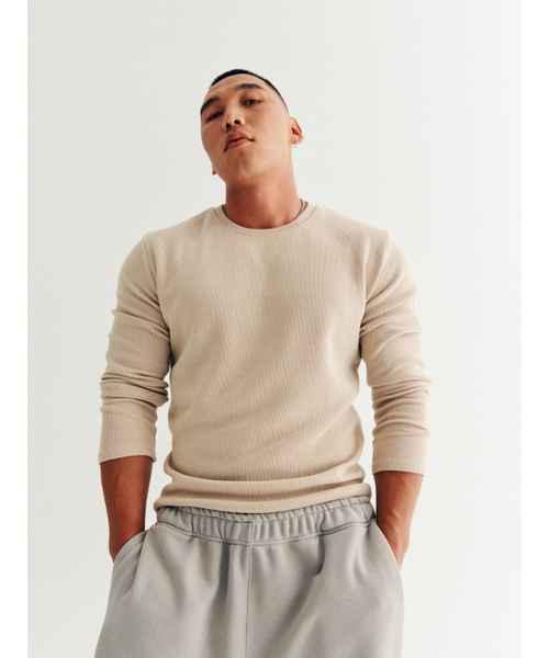 GOZER（ゴーザー）の「SAKA LONG SLEEVES_BEIGE（Tシャツ/カットソー・メンズ・ベージュ・MEDIUM/LARGE/X-LARGE/XX-LARGE）」の9枚目の写真