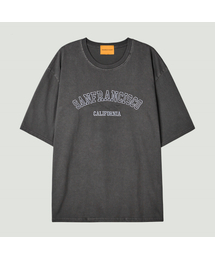 DOUBLE EIGHT（ダブルエイト）の「San Francisco Embroidered Pigment Short Sleeve Overfit (Charcoal)（Tシャツ/カットソー）」