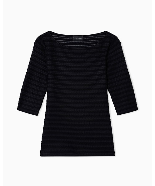 EMPORIO ARMANI（エンポリオアルマーニ）の「【エンポリオ アルマーニ】七分袖セーター ストライプジャカードジャージー パターン（ニット/セーター・レディース・その他・MEDIUM/LARGE）」の5枚目の写真