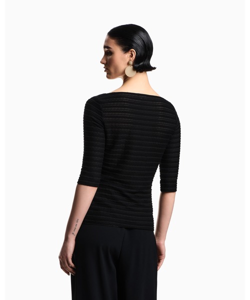 EMPORIO ARMANI（エンポリオアルマーニ）の「【エンポリオ アルマーニ】七分袖セーター ストライプジャカードジャージー パターン（ニット/セーター・レディース・その他・MEDIUM/LARGE）」の3枚目の写真