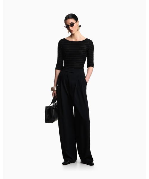 EMPORIO ARMANI（エンポリオアルマーニ）の「【エンポリオ アルマーニ】七分袖セーター ストライプジャカードジャージー パターン（ニット/セーター・レディース・その他・MEDIUM/LARGE）」の4枚目の写真