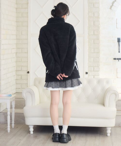 ems excite（エムズエキサイト）の「ラインリボンボアBZ（ブルゾン・レディース・ナチュラル/ブラック/ブラウン・FREE）」の12枚目の写真