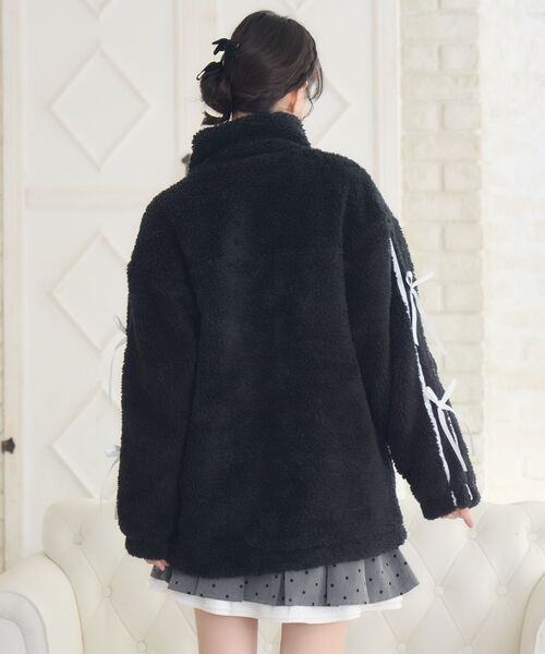 ems excite（エムズエキサイト）の「ラインリボンボアBZ（ブルゾン・レディース・ナチュラル/ブラック/ブラウン・FREE）」の17枚目の写真