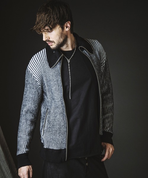 NO ID.(ノーアイディ)の「【NO ID.】Napoleon Drivers Knit Cardigan / ナポレオン ドライバーズ ニット カーディガン(カーディガン/ボレロ・メンズ・ブラック/グレー/その他23・ONE SIZE)」の4枚目の写真