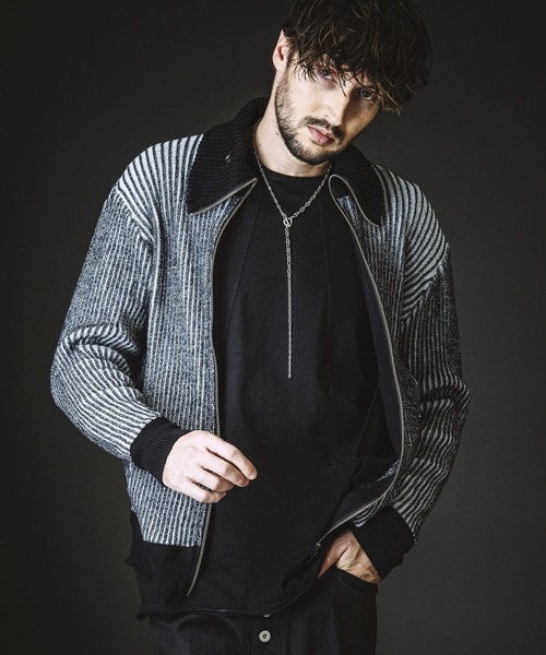 NO ID.(ノーアイディ)の「【NO ID.】Napoleon Drivers Knit Cardigan / ナポレオン ドライバーズ ニット カーディガン(カーディガン/ボレロ・メンズ・ブラック/グレー/その他23・ONE SIZE)」の6枚目の写真