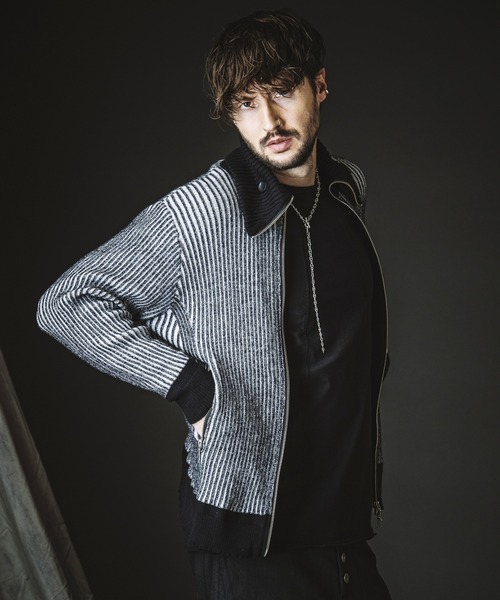 NO ID.(ノーアイディ)の「【NO ID.】Napoleon Drivers Knit Cardigan / ナポレオン ドライバーズ ニット カーディガン(カーディガン/ボレロ・メンズ・ブラック/グレー/その他23・ONE SIZE)」の7枚目の写真