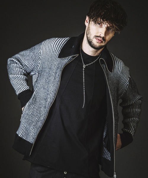 NO ID.(ノーアイディ)の「【NO ID.】Napoleon Drivers Knit Cardigan / ナポレオン ドライバーズ ニット カーディガン(カーディガン/ボレロ・メンズ・ブラック/グレー/その他23・ONE SIZE)」の8枚目の写真