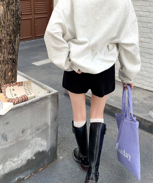 inst.ALL(インストール)の「春も使える!ニットショートパンツ(その他パンツ・レディース・ブラック/グレー・M)」の5枚目の写真