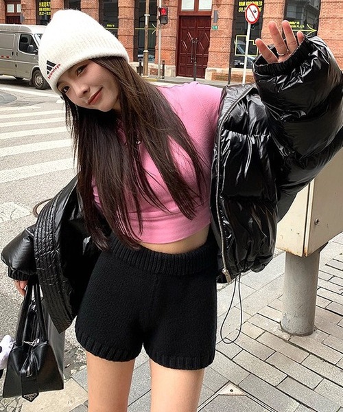 inst.ALL(インストール)の「春も使える!ニットショートパンツ(その他パンツ・レディース・ブラック/グレー・M)」の7枚目の写真
