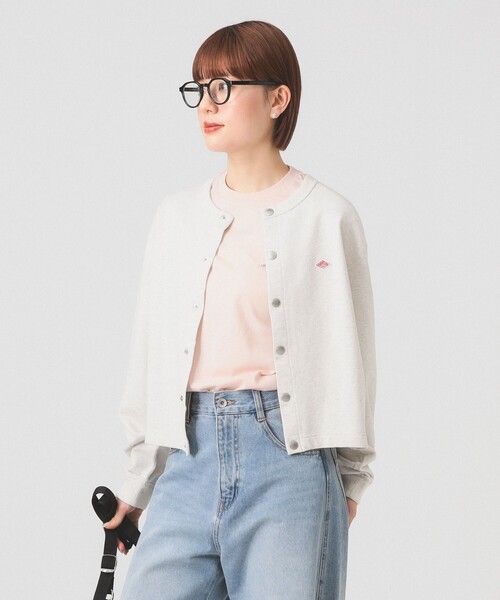 DANTON(ダントン)の「DANTON / ドット釦 クルーネック カーディガン(カーディガン/ボレロ・レディース・ナチュラル/レッド/ネイビー・36)」の1枚目の写真