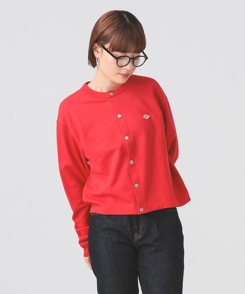 DANTON(ダントン)の「DANTON / ドット釦 クルーネック カーディガン(カーディガン/ボレロ・レディース・ナチュラル/レッド/ネイビー・36)」の3枚目の写真