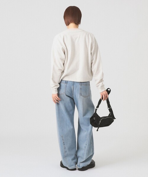 DANTON（ダントン）の「DANTON / ドット釦 クルーネック カーディガン（カーディガン/ボレロ・レディース・ナチュラル/レッド/ネイビー・36）」の6枚目の写真